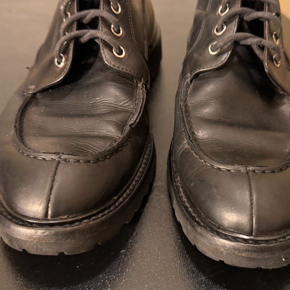 Bergdorf Goodman Eur 41 black leather laceup boot made in italy main image 5